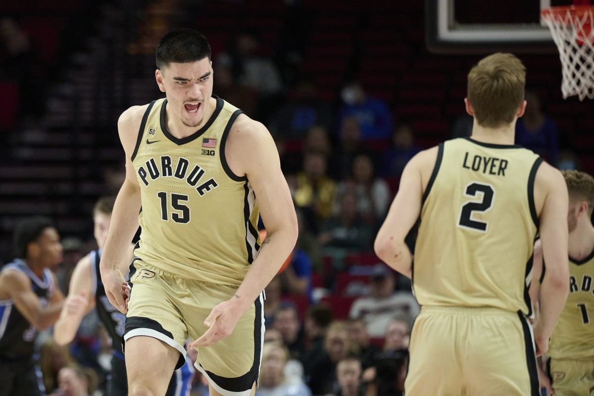 zach edey and fletcher loyer vs duke
