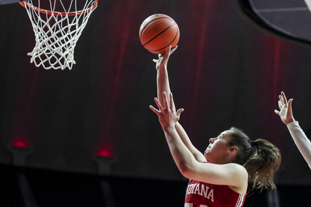 Mackenzie Holmes earns a 30-point, 10-rebound double-double plus a career high six steals in the Hoosiers' 83-72 win over Illinois at State Farm Center in Champaign, Ill. on Wednesday, Jan. 18.