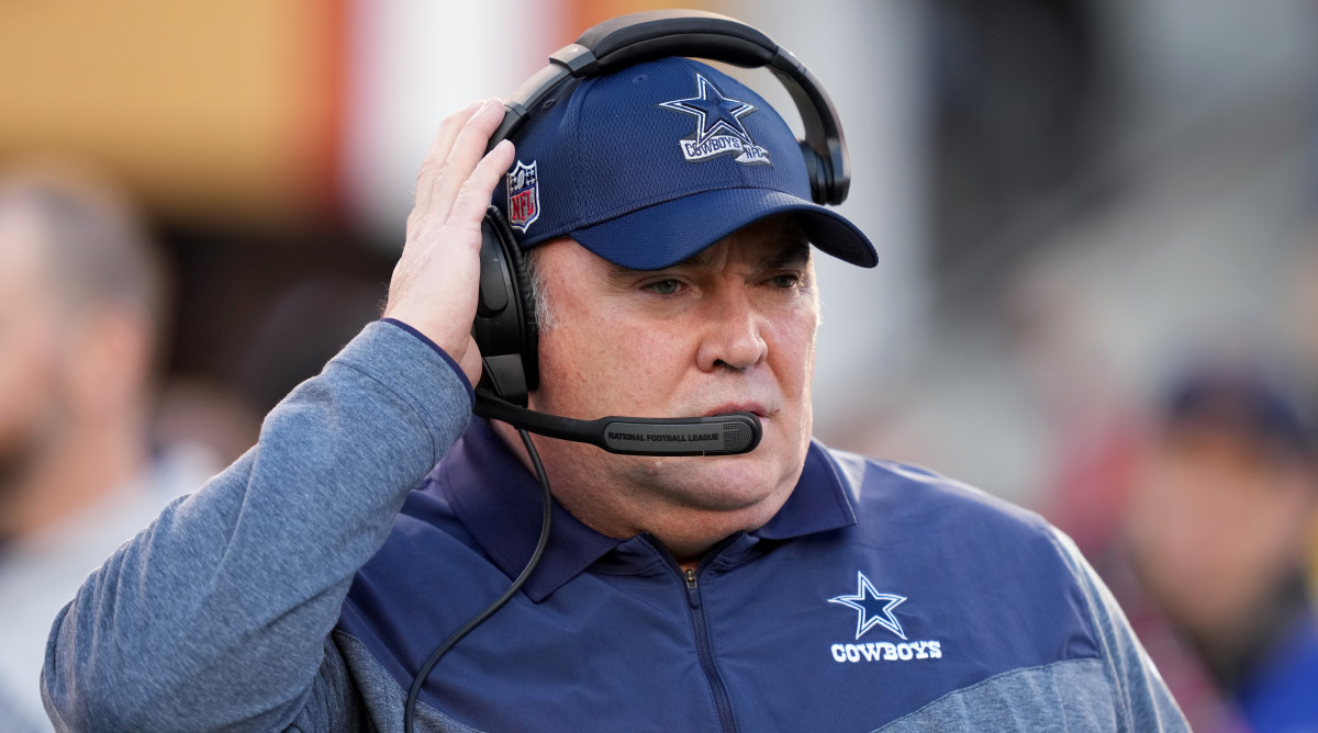 Cowboys coach Mike McCarthy before the NFC divisional round game against the 49ers