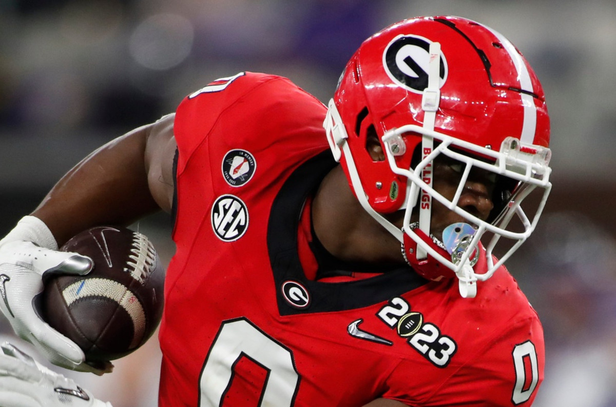 Georgia tight end Darnell Washington (0) makes a catch during the second half of the NCAA College Football National Championship game between TCU and Georgia on Monday, Jan. 9, 2023, in Inglewood, Calif. News Joshua L Jones
