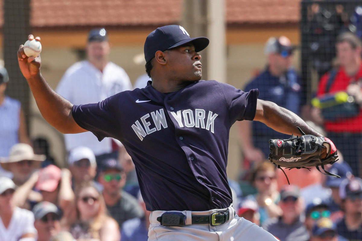 The Yankee pitcher struggled in the top of the first, but settled down afterward.