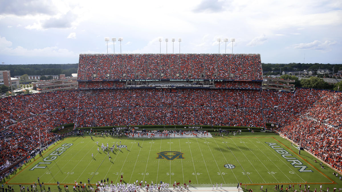 The Lovely Jordan-Hare Stadium is bathed in sunlight and glory! (Photo courtesy of Sports Illustrated) 