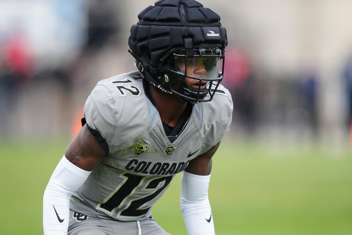 Apr 22, 2023; Boulder, CO, USA; Colorado Buffaloes cornerback Travis Hunter (12) during the first half of a spring game at Folsom Filed. Mandatory Credit: Ron Chenoy-USA TODAY Sports