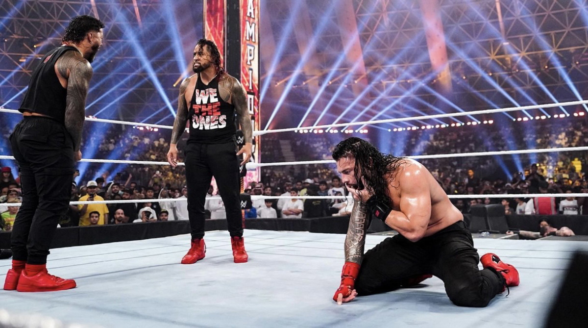 Roman Reigns and others at WWE “Night of Champions.”