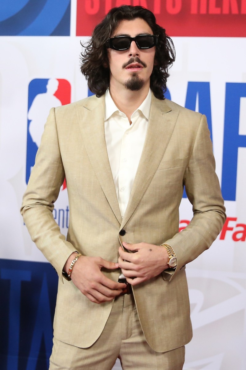 Jaime Jaquez Jr. (UCLA) arrives for the first round of the 2023 NBA Draft at Barclays Arena.