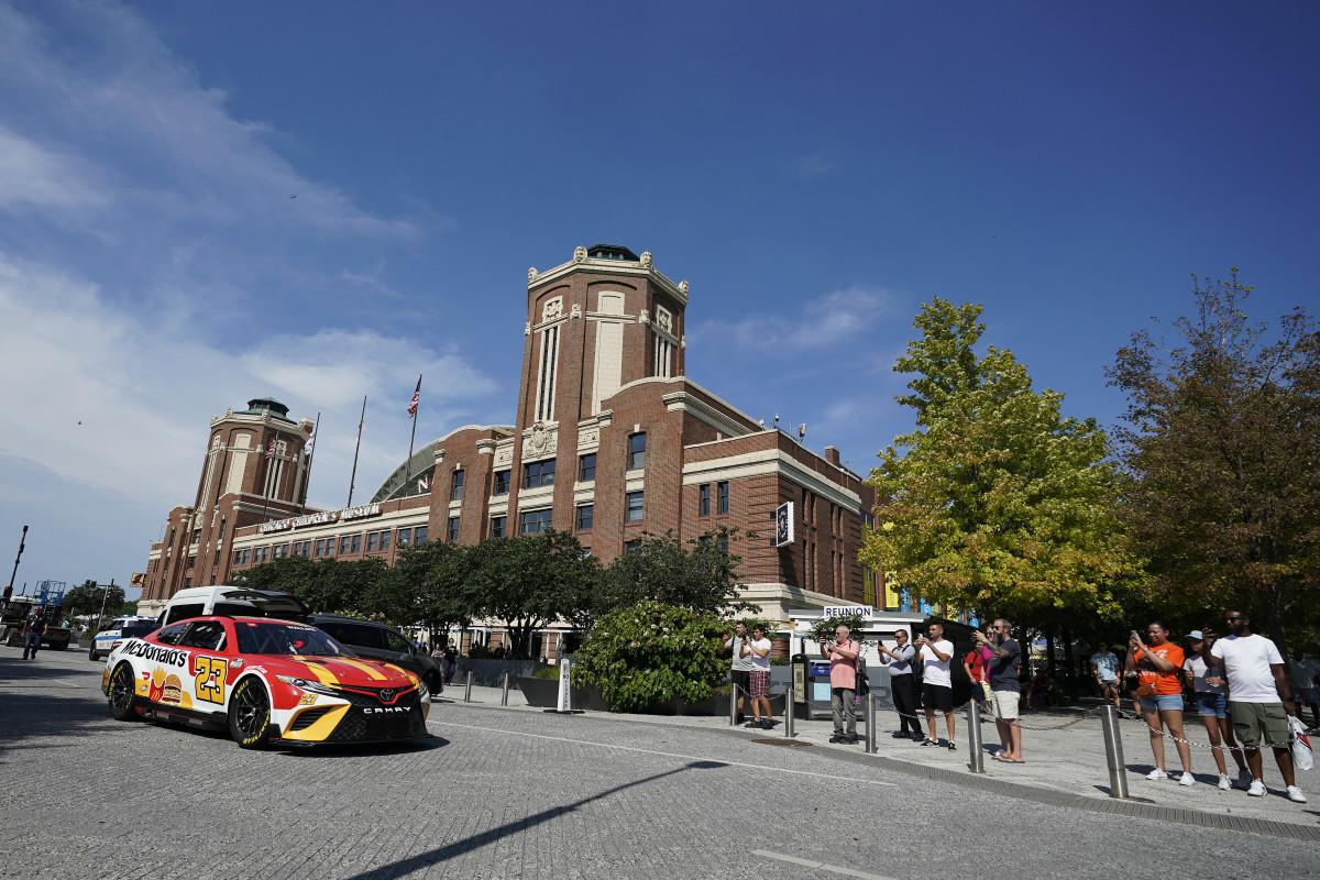 Fans were revved up when Bubba Wallace took a 'victory lap' around the city after Tuesday's announcement. Photo by Patrick McDermott/Getty Images.