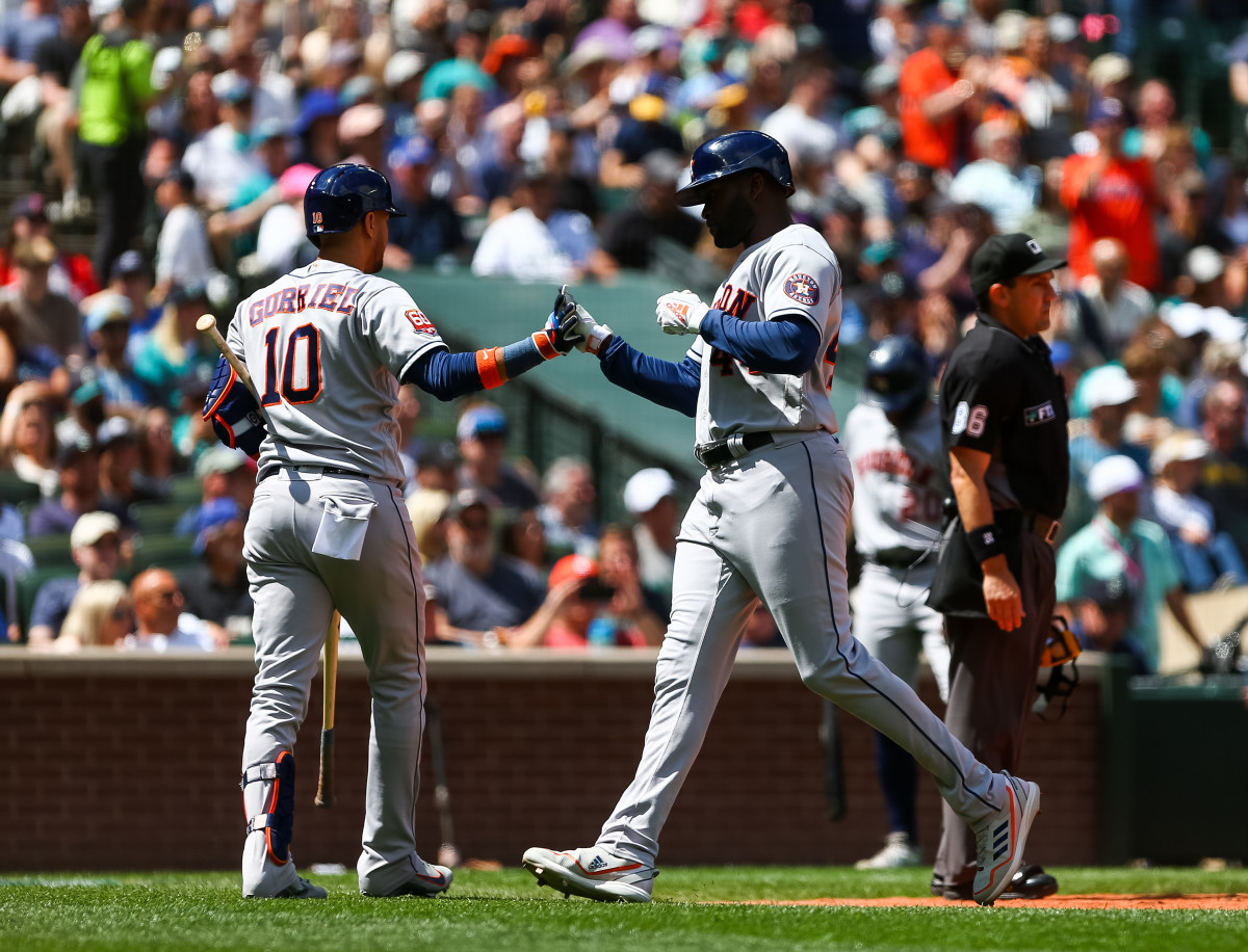 Houston Astros First Baseman Yuli Gurriel and Designated Hitter Yordan Álvarez