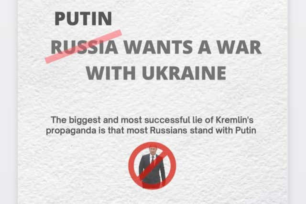 An Instagram message shared by Sofia Abramovich reads: "The biggest and most successful lie of the Kremlin's propaganda is that most Russians stand with Putin"
