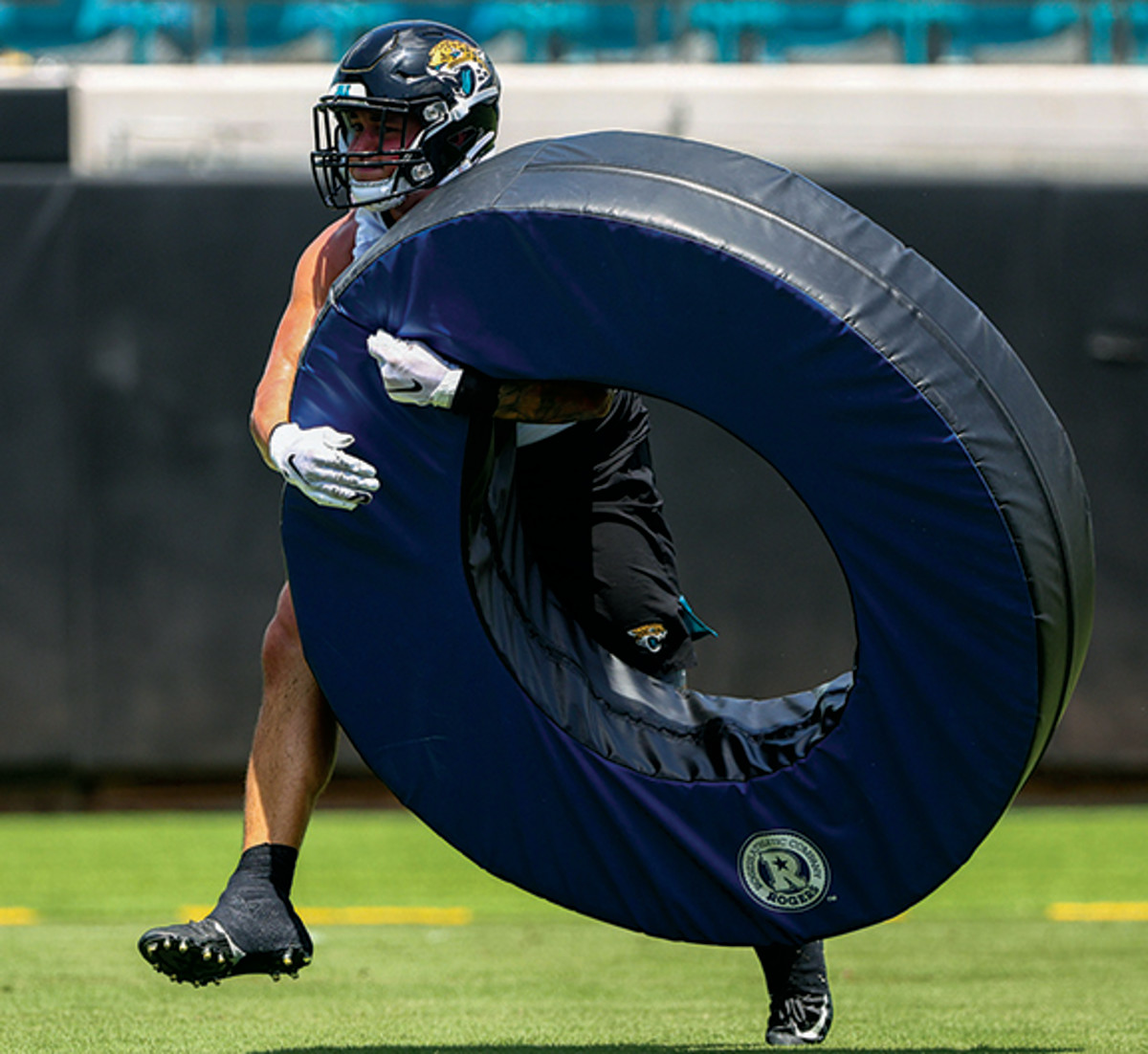 Jacksonville Jaguars linebacker Grant Morgan (55) participates in minicamp at TIAA Bank Field.