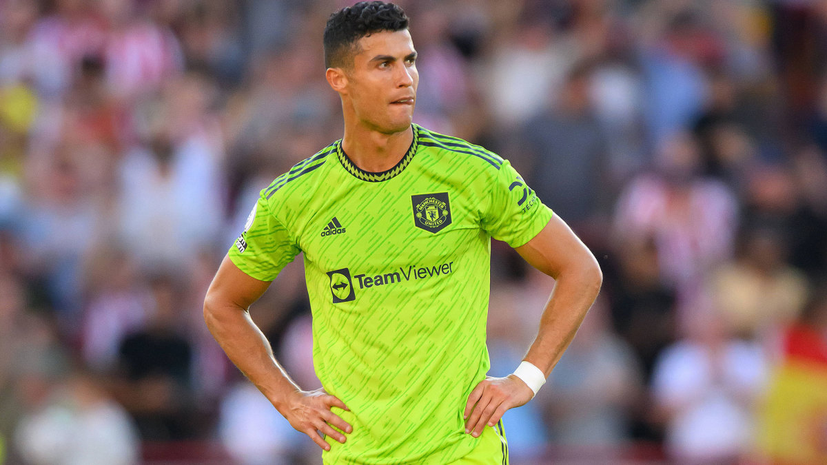 Cristiano Ronaldo during Man United’s loss to Brentford