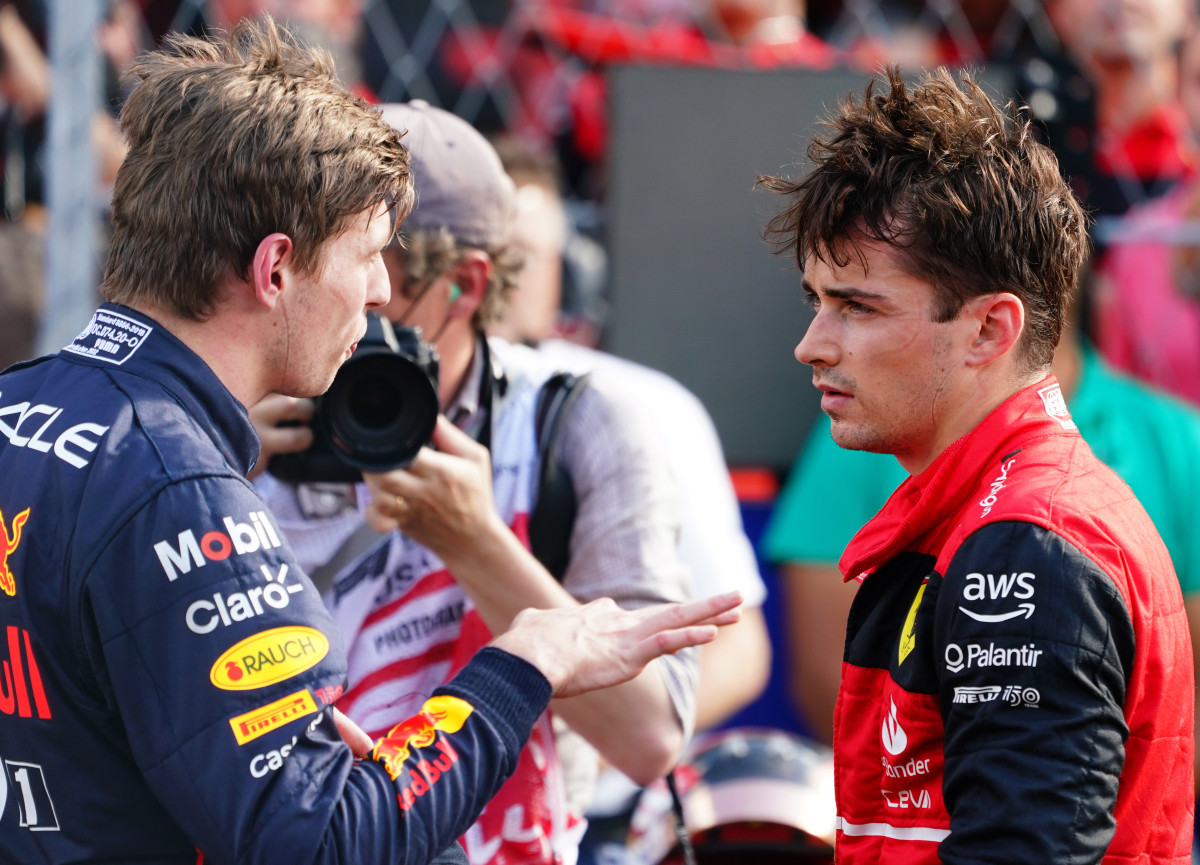 Verstappen (left) and Leclrec (right) lead the F1 driver rankings coming out of summer break. 