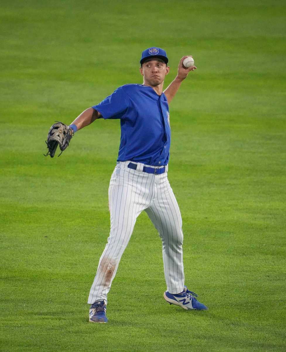 Chicago Cubs prospect Darius Hill earlier this month with Triple-A Iowa. 