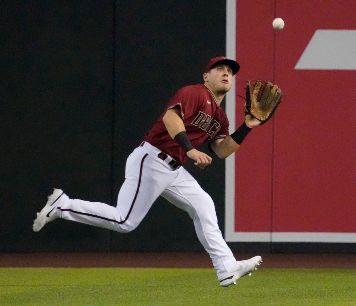 Daulton Varsho Makes a Running Catch