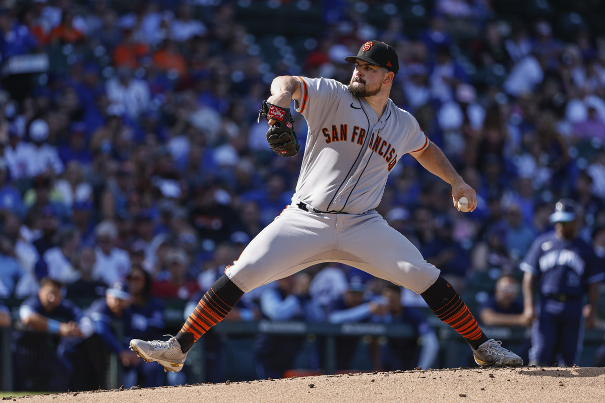 SF Giants ace Carlos Rodón pitches against the Cubs. (2022)