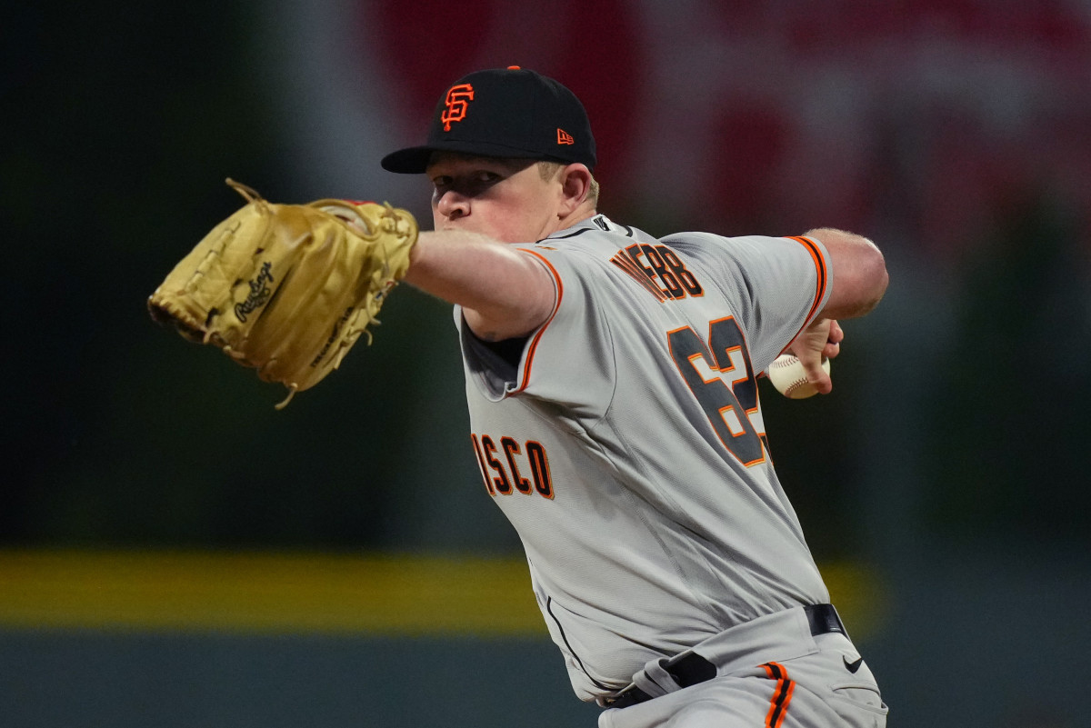 SF Giants pitcher Logan Webb throws a pitch against the Rockies. (2022)
