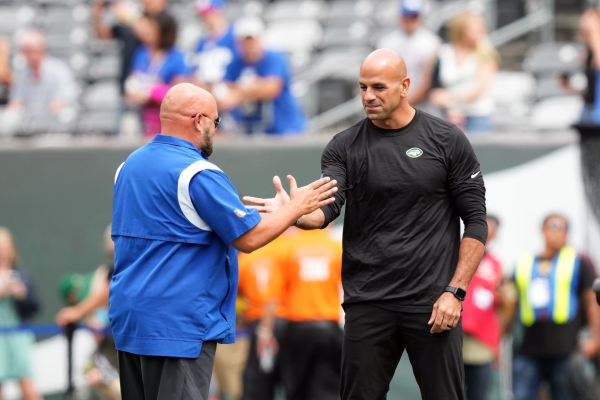 Giants coach Brian Daboll and Jets coach Robert Saleh