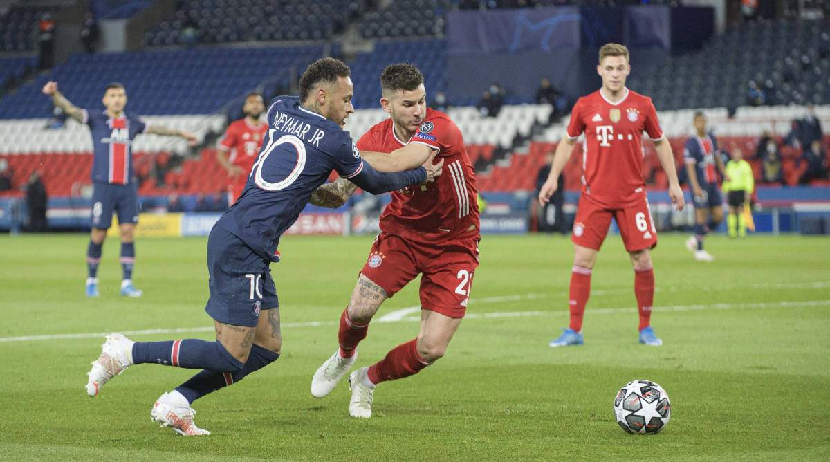 Neymar playing against Bayern Munich