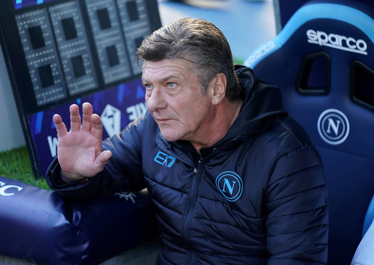 Manager Walter Mazzarri pictured in February 2024 shortly before he was fired by Napoli