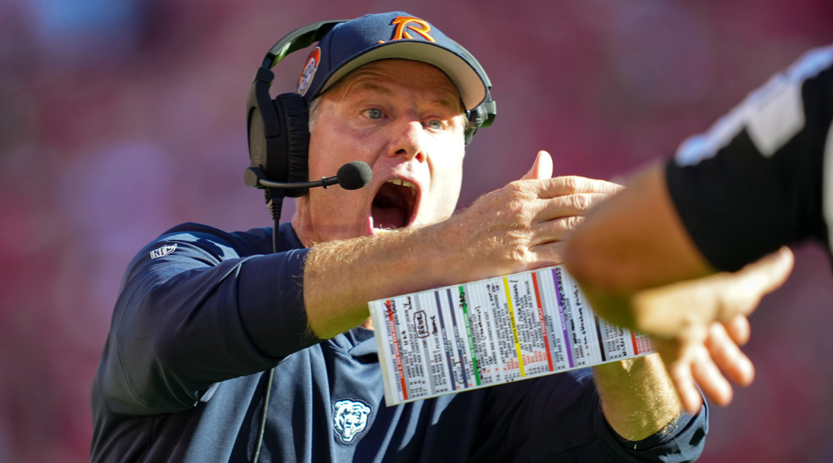 Bears coach Matt Eberflus is on the hot seat in Chicago.