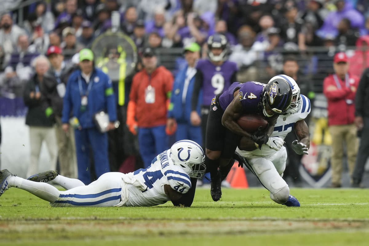 Zay Flowers in action for Baltimore on Sunday.