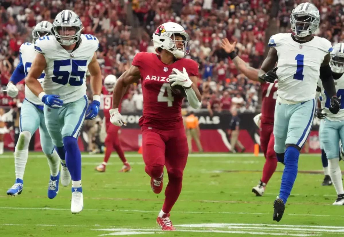 Rondale Moore gets loose in the Dallas secondary on Sunday.