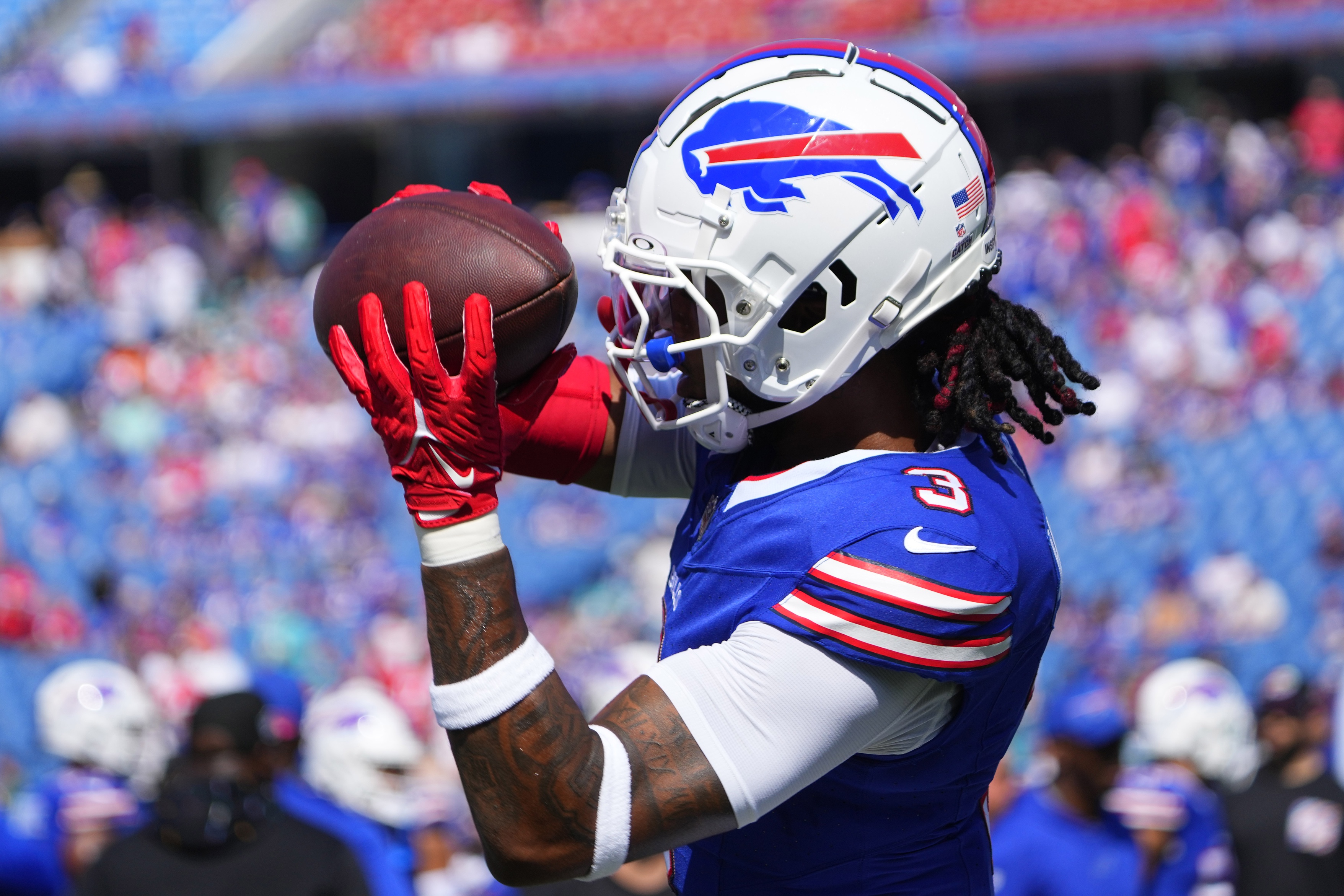 Bills safety Damar Hamlin was active for his first game of the season against the Dolphins in Week 4.
