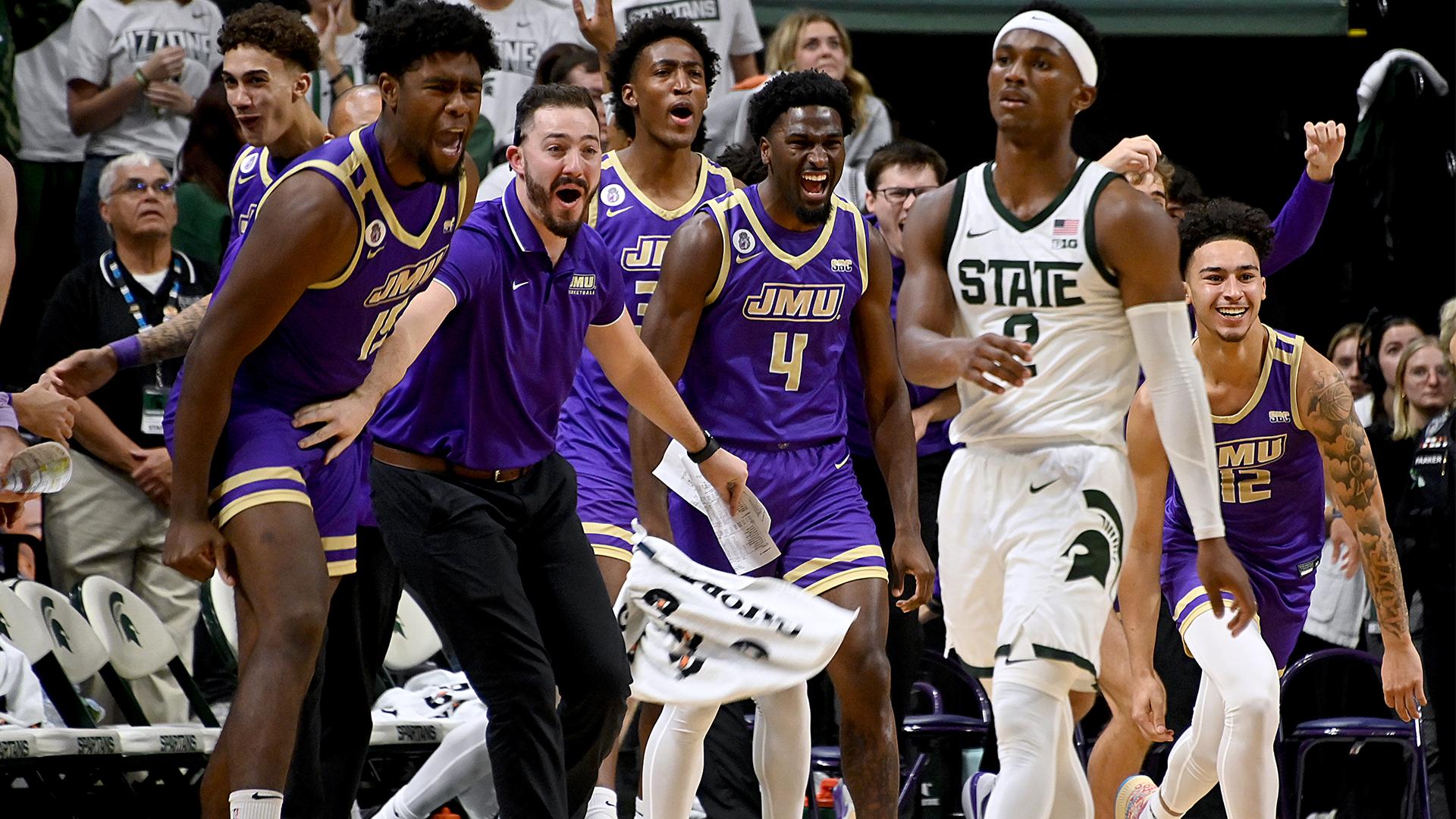 Michigan State Spartans guard Tyson Walker walks back to the bench