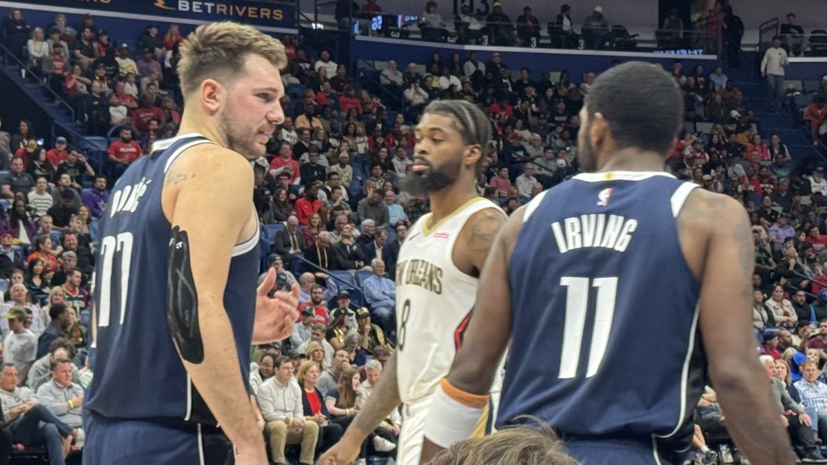 Luka Doncic and Kyrie Irving combined for 65 points in the Dallas Mavericks' 136-124 win over the New Orleans Pelicans on Sunday night.
