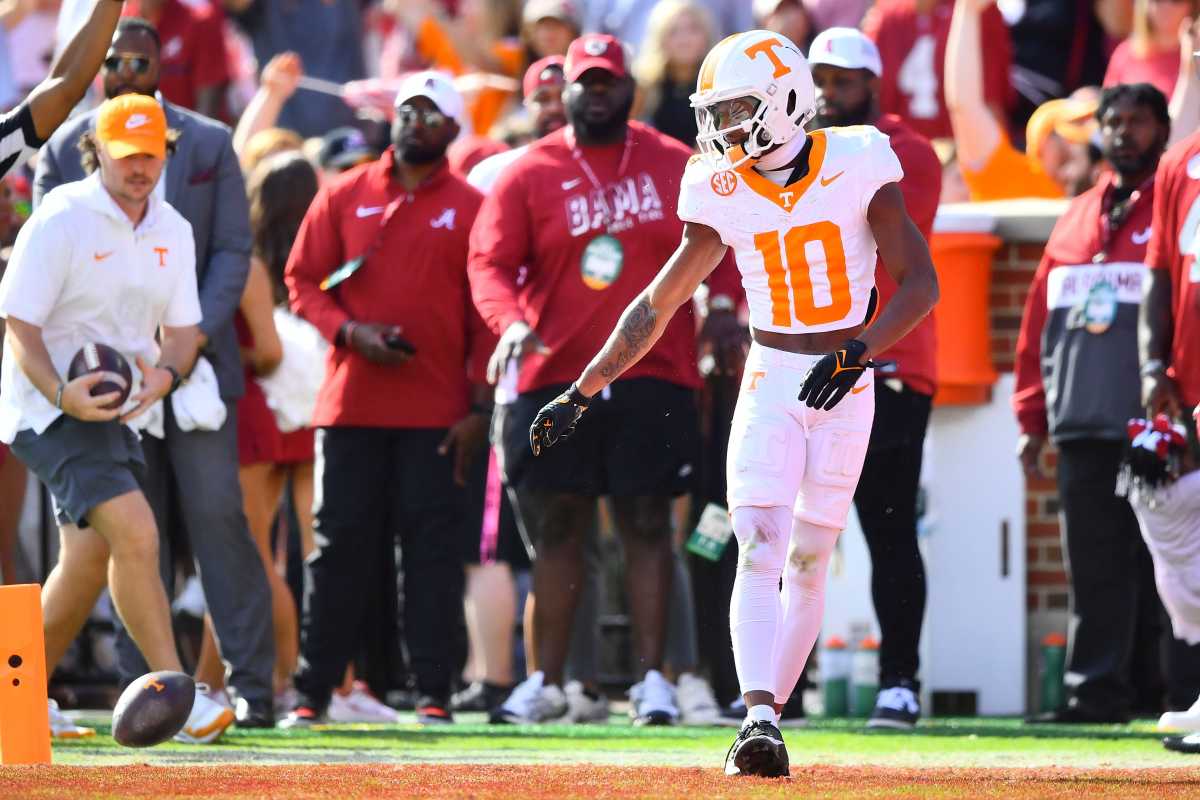 Tennessee Volunteers WR Squirrel White during the loss to Alabama. (Photo by Brianna Paciorka of the News Sentinel)