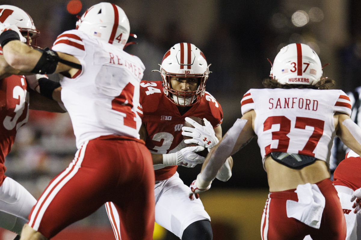 Jackson Acker 2023 Nebraska vs Wisconsin football Q4 USATSI_21932470