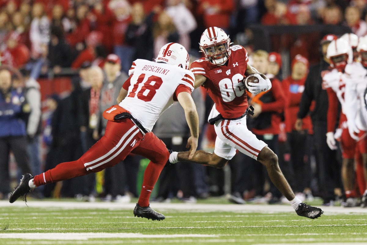 Brian Buschini and Vinny Anthony 2023 Nebraska vs Wisconsin football Q3 USATSI_21932420