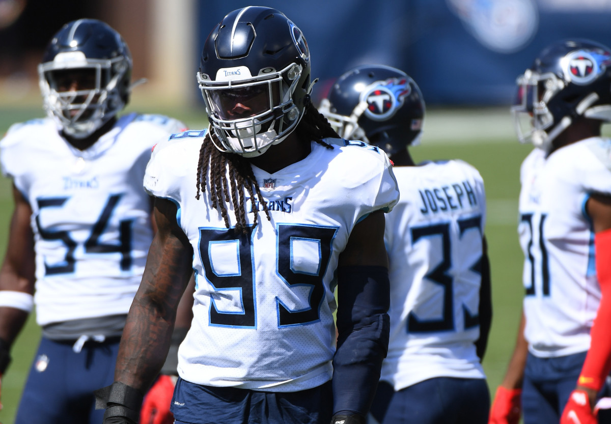 Jadeveon Clowney in practice with the Tennessee Titans back in the 2020 season (20th Sept., 2023)