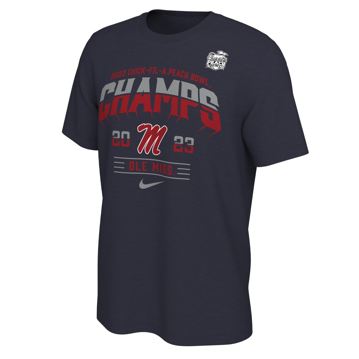 Ole Miss Rebels 2023 Peach Bowl Champions Men's Locker Room Tee