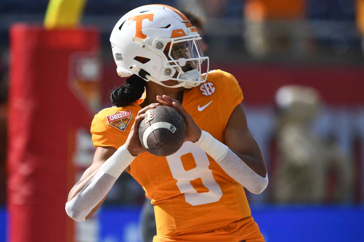 Tennessee Volunteers QB Nico Iamaleava before the win vs. Iowa. (Photo by Saul Young of the News Sentinel)