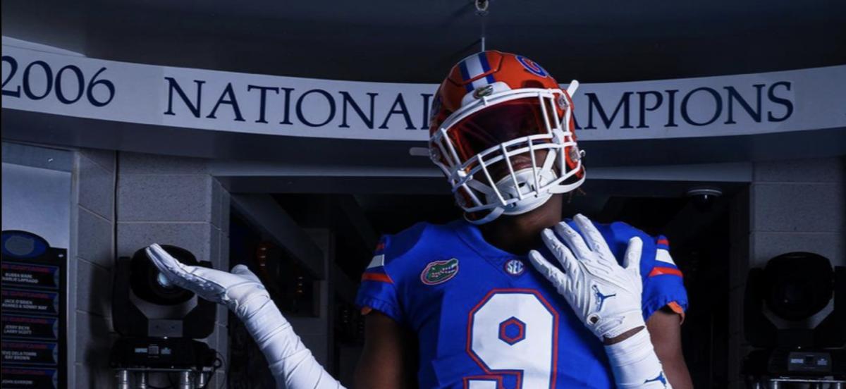 2025 4-star EDGE Isaiah Gibson during an unofficial visit to Florida. (Photo courtesy of Isaiah Gibson)